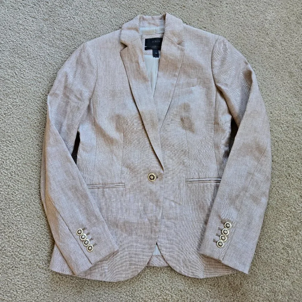 NWOT J. Crew Campbell Linen Blazer 00 - Picture 1 of 10